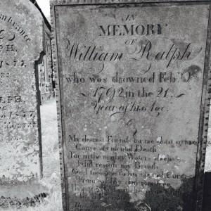 In memory of William Ralph who drowned 6th 1792 in the 21st year of his life.
